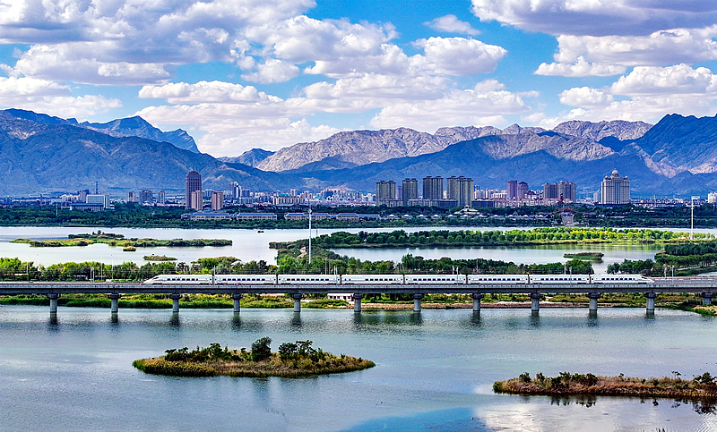 石嘴山  高鐵行駛在在綠水青山之間.jpg